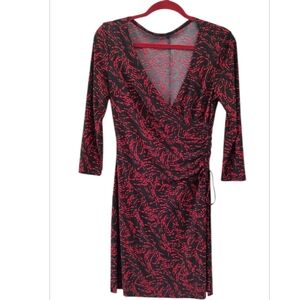 Black and Red Wrap Dress